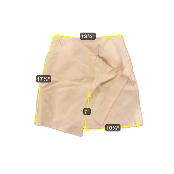 Topshop-Women's Mini Skirt-Asymmetric Hem Faux Wrap Side Tie -Ivory-US 4/UK 8 - Picture 3 of 13